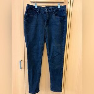 Seven 7 Women’s Tummyless High-rise Distressed Skinny Black Denim Jeans, Size 14